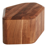 Solid wood storage box featuring rich brown tones and smooth, natural grain patterns. Ideal for modern decor.