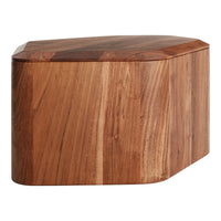 Geometric wooden storage box with rich brown tones and natural wood grain patterns. Perfect for modern decor.