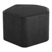Black hexagonal storage box with a smooth, matte finish. Simple and modern design complements various decor styles.