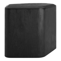 Sleek black geometric accent table with a smooth, matte finish, perfect for modern decor.