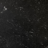 Black marble pattern with white veining, featuring a polished finish and subtle texture for a sophisticated look.