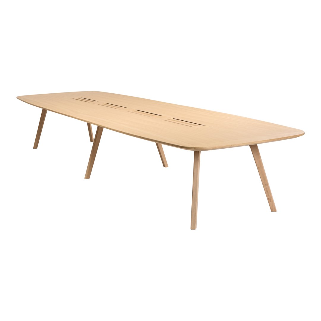 Light natural wood finish with a smooth, minimalist design and tapered legs. Perfect for modern interiors.