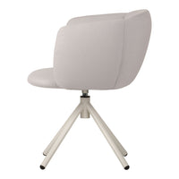 Stylish gray swivel chair with a smooth surface and modern, minimalist design. Perfect for contemporary decor.