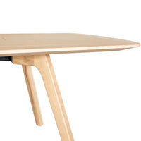 Natural wood table with a smooth, light beige finish and sleek, minimalist design. Perfect for modern interiors.