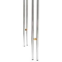 Polished chrome legs with golden accent detail, featuring a sleek, modern design and smooth metallic finish.