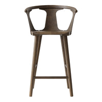 "Stylish wooden bar stool in a rich brown finish with a sleek, modern design."
