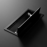 Sleek black design with a glossy finish and minimalistic pattern, perfect for a modern aesthetic.