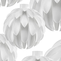 White floral pendant light fixture with a layered petal design, adding a modern touch to any decor.