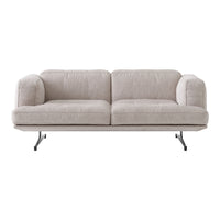 Light gray, textured fabric sofa with modern design and sleek black metal legs. Perfect for contemporary living spaces.