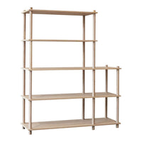 Light natural wood shelving unit with clean lines and open spaces, perfect for modern minimalist decor.