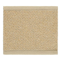 Beige textured rug with a diamond pattern and a solid border, ideal for elegant home decor.