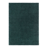 Teal shag rug with a solid, plush texture, perfect for adding vibrancy to any room. Soft and luxurious feel.