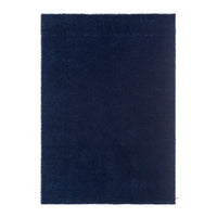Navy blue textured area rug with a solid, plush surface, perfect for adding warmth to any space.