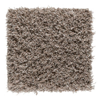 Soft, shaggy area rug in a warm taupe color with a textured, fluffy pattern. Perfect for cozy interiors.