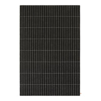 Black solar panel with grid pattern and thin white lines.