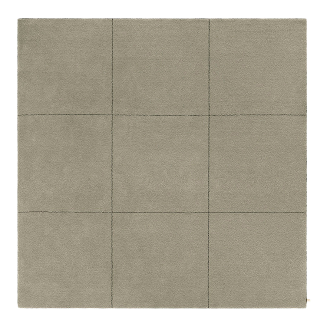 Gray square tile featuring a smooth, uniform surface with nine equal sections. Ideal for modern decor.