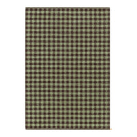 Green and brown checkered pattern fabric with small squares, perfect for various crafting projects.