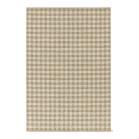 Beige and cream checked pattern rug, featuring a classic gingham design for a cozy home aesthetic.