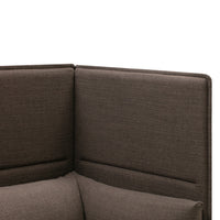 Dark brown textured upholstery with subtle pattern, perfect for modern furniture aesthetics.