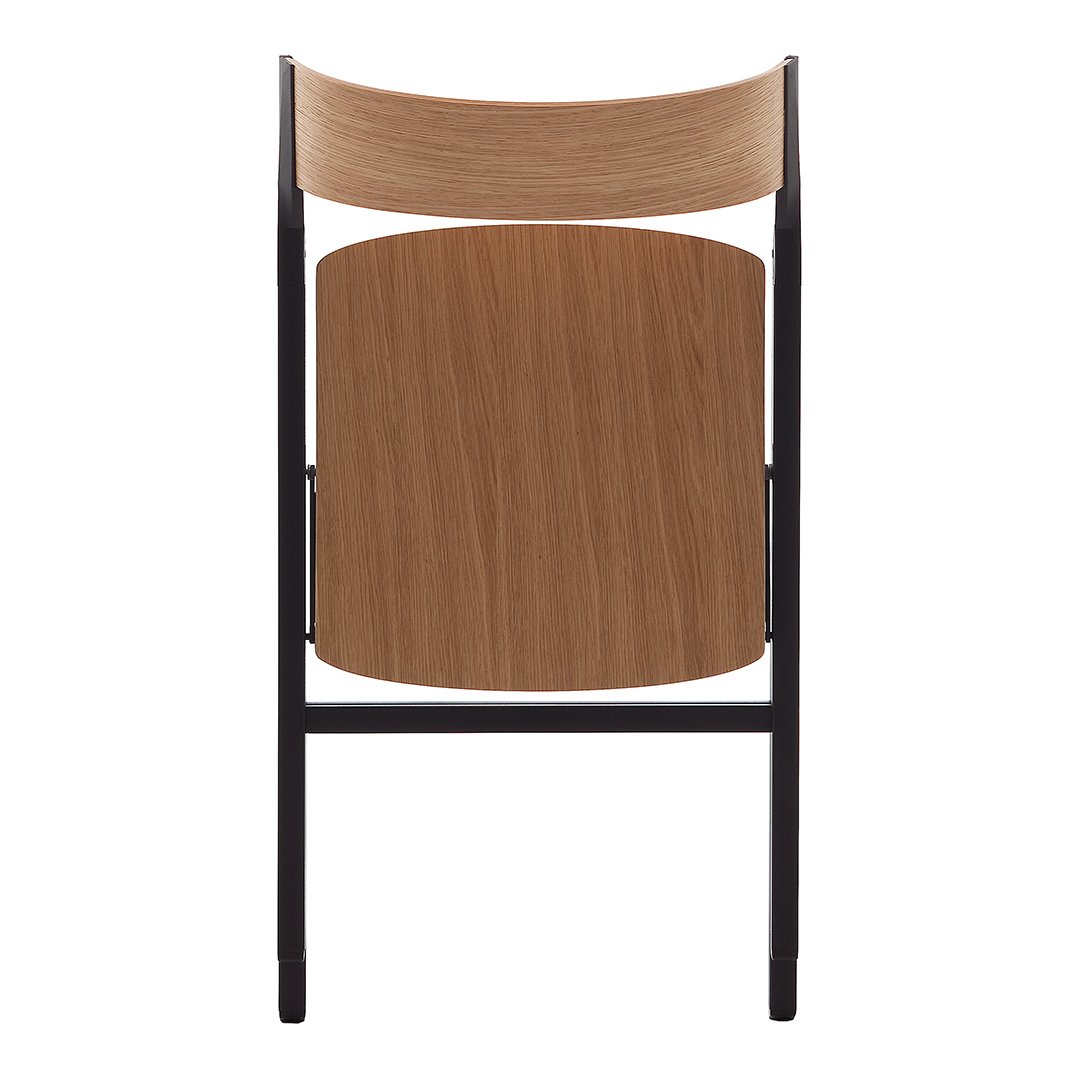 Natural wood grain with a warm brown finish, contrasting black metal frame for a modern, stylish look.