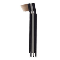 Minimalist black and wood folding chair with sleek lines and a modern design. Perfect for contemporary interiors.