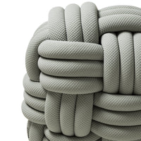 Soft gray braided design with textured, woven patterns for a modern aesthetic. Ideal for stylish home decor.