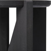 Black wooden side table with a sleek, minimal design and smooth finish. Modern aesthetic perfect for any decor.