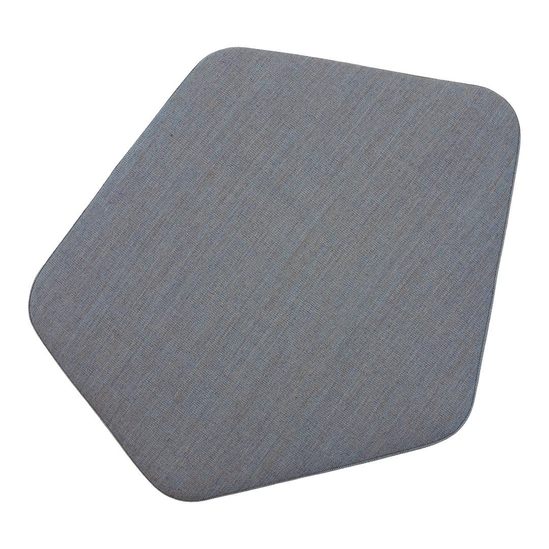 Gray hexagonal cushion with a subtle textured pattern, perfect for modern décor. Ideal for stylish seating solutions.