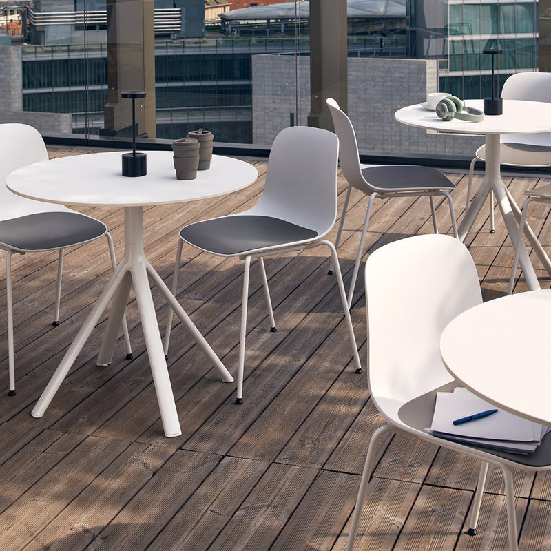 Seela Outdoor Side Chair w/ White Powder-Coated Frame - Stackable