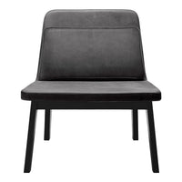 Stylish black chair with a sleek grey upholstered seat and a minimalist design, perfect for modern interiors.