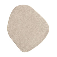 Light beige organic-shaped rug with a soft, textured surface. Ideal for enhancing any modern space.