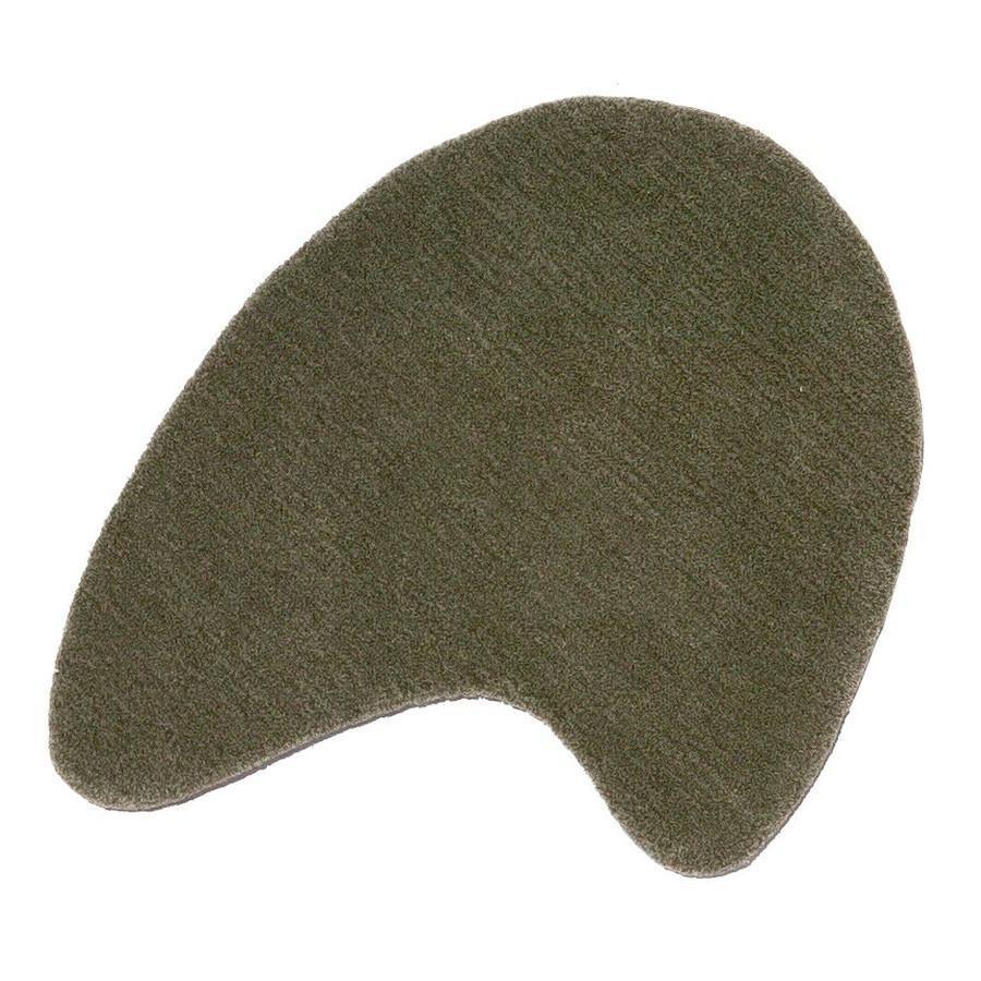 Olive green textured surface in a unique, organic shape, perfect for adding a natural touch to any space.
