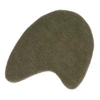 Olive green textured surface in a unique, organic shape, perfect for adding a natural touch to any space.