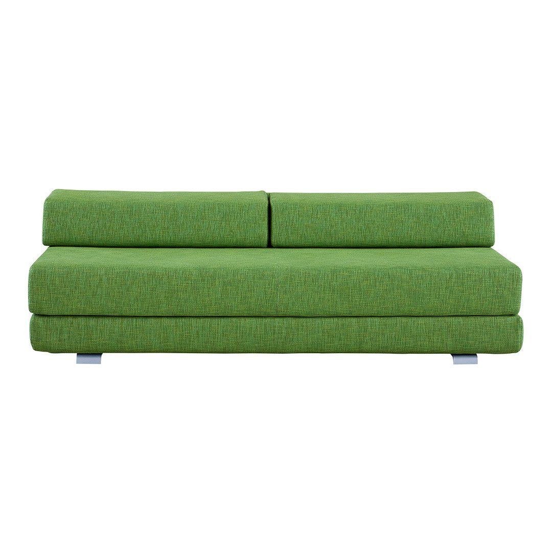 Vibrant green sofa with a textured fabric and sleek design, perfect for modern living spaces.