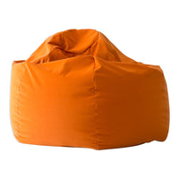Bright orange bean bag with a smooth, solid fabric design, ideal for modern décor and comfortable lounging.