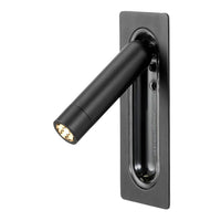Sleek black wall-mounted light with a modern, minimalist design and smooth finish.