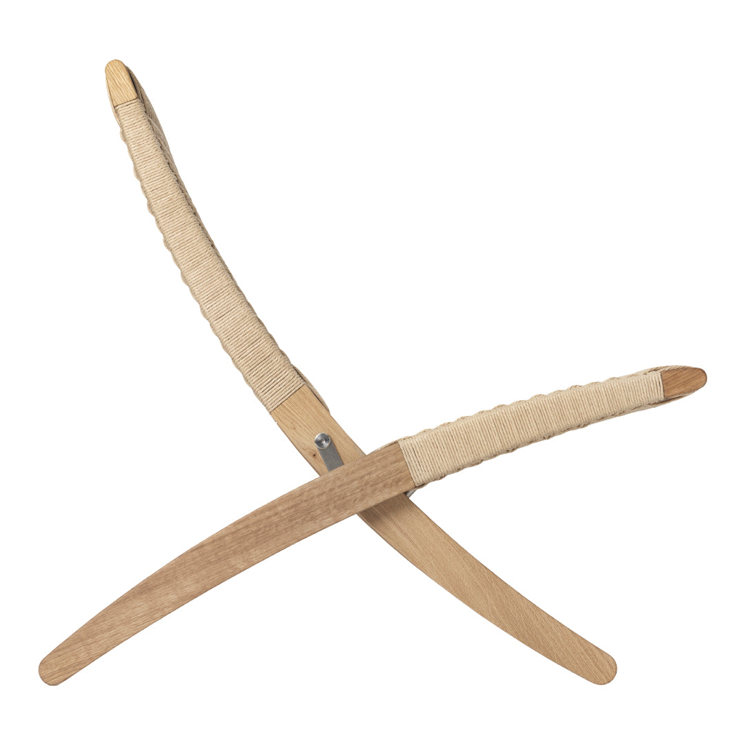 Natural wood color with textured light beige grips, featuring a sleek curved design and a minimalist style.