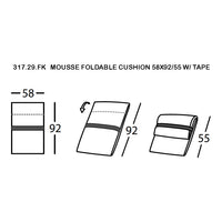 "Foldable cushion featuring a sleek design in soft hues, with stitched lines and a tidy appearance."