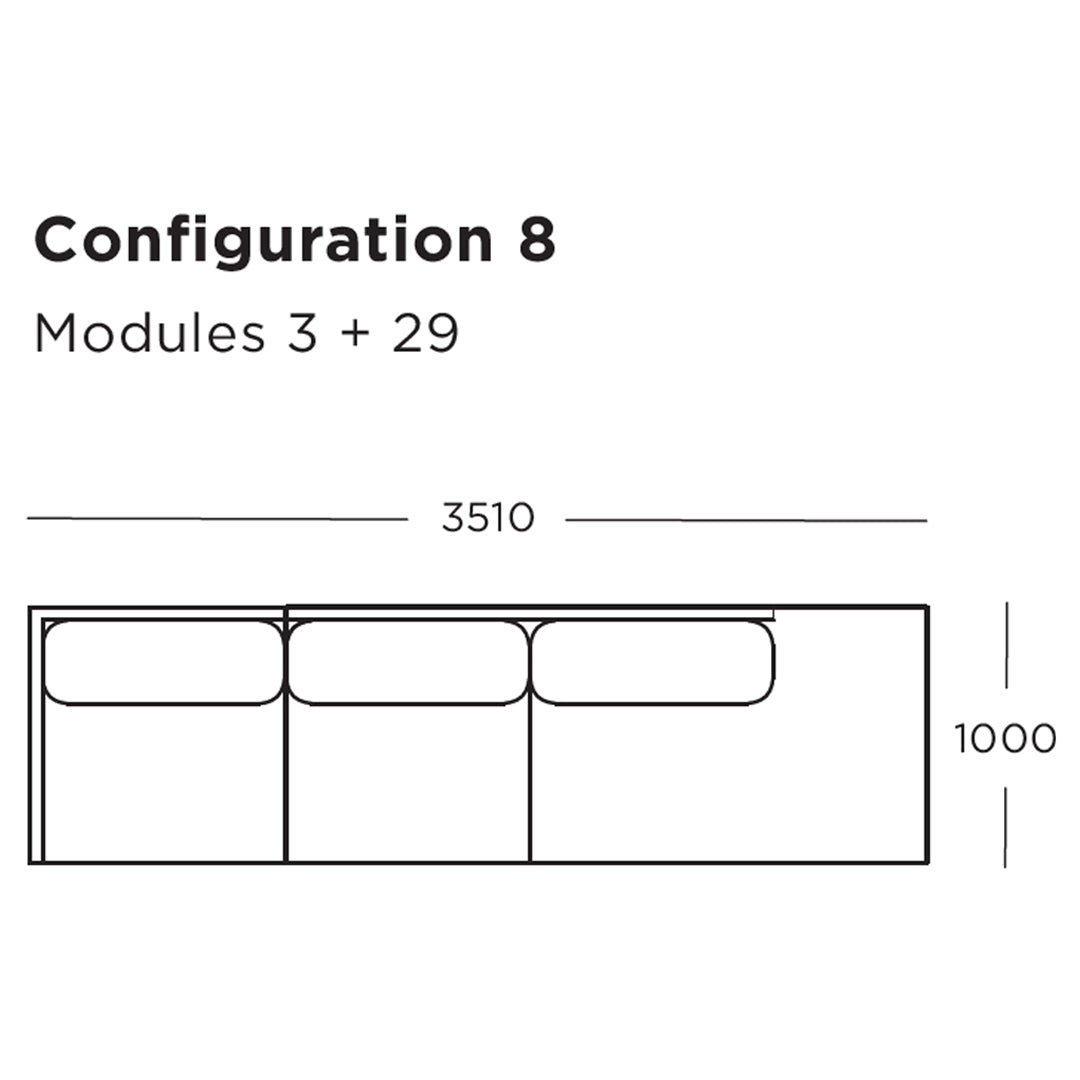 Modern modular sofa in neutral tones with sleek lines, perfect for contemporary decor.
