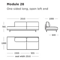 Sleek, modern one-sided sofa in neutral tones with clean lines and a minimalist design. Perfect for contemporary spaces.