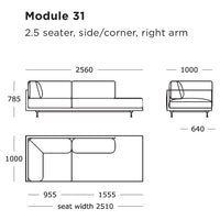 Sleek gray sofa with clean lines and modern design, featuring a contemporary right-arm corner style.