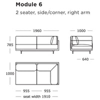 Sleek two-seater sofa in neutral tones, featuring clean lines and a minimalist design, ideal for modern interiors.
