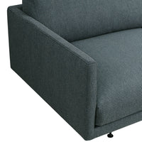 Gray textured sofa arm with a modern design and subtle patterned upholstery. Perfect for contemporary interiors.