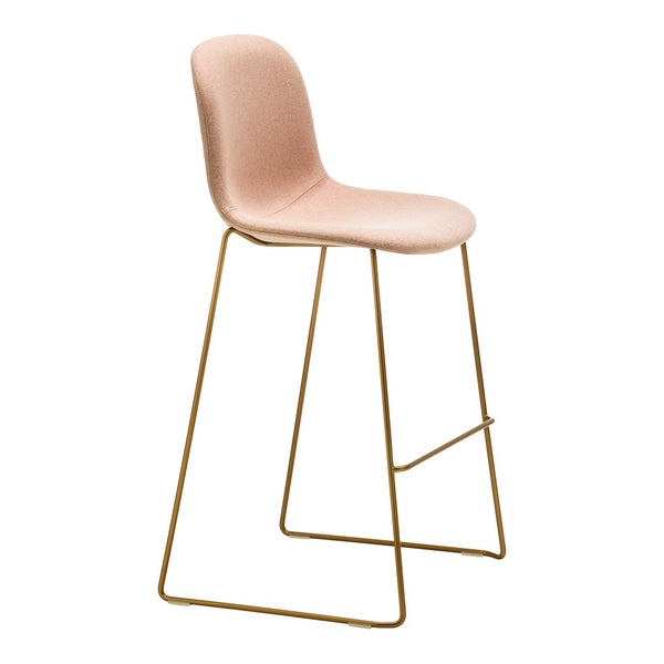 Mani Bar Stool - Stackable Sled Base - Upholstered