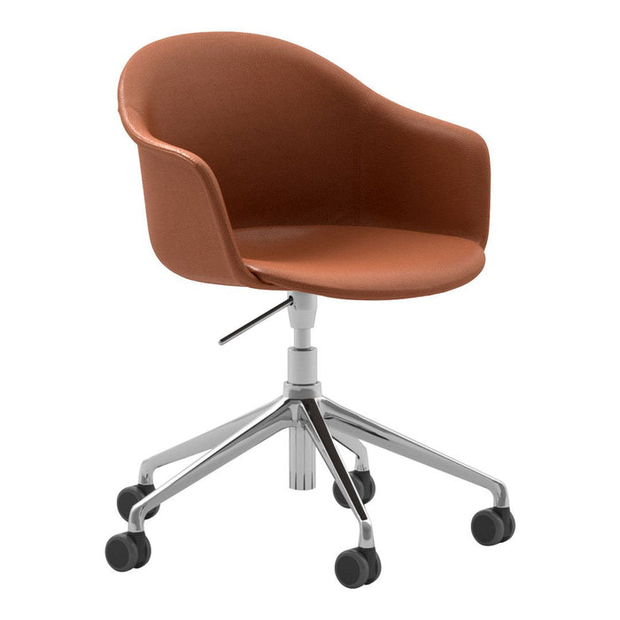 Mani Armshell Swivel Base Armchair - 5-Star Base w/ Gas Lift & Casters - Upholstered
