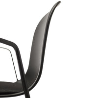 Sleek black chair with a smooth, curvy design perfect for modern decor.