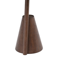 Brown wooden cone-shaped base with a smooth texture and subtle grain pattern. Elegant and modern design aesthetic.