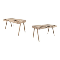 Light wood table with a smooth finish, featuring a minimalist design and subtle grain patterns. Perfect for modern decor.