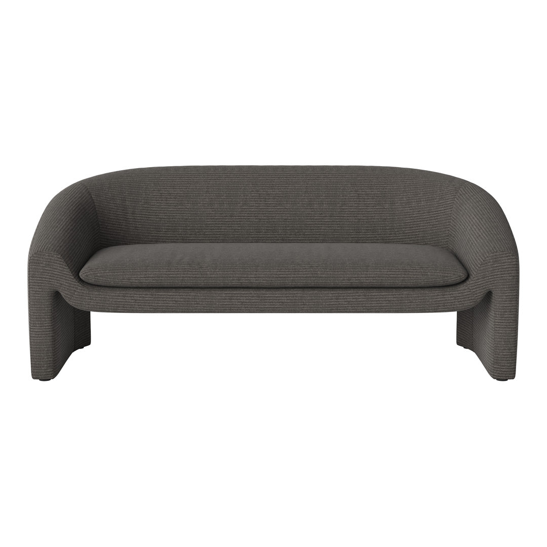 Stylish gray sofa with subtle ribbed texture, perfect for modern interiors.