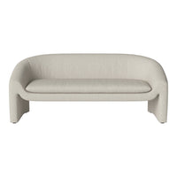 Light beige sofa with a textured fabric pattern and minimalist design. Perfect for modern interiors.